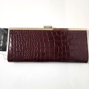 Style&Co Clutch Snake Print Red/Brown